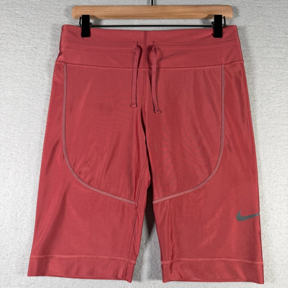 Nike Pro‎ Womens Red Bike Shorts Training Gym BV3837-661 Size Large Sports
